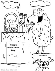 Valentine's day Coloring pages Sheep Eating Suckers